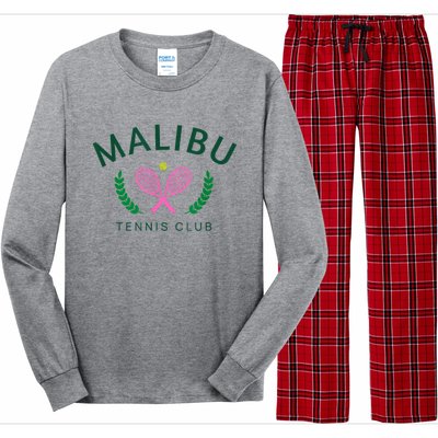 Malibu California Preppy Tennis Club Long Sleeve Pajama Set