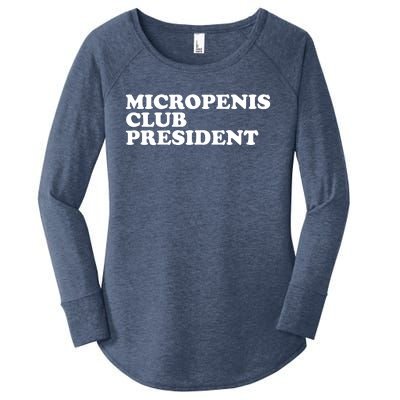 Micropenis Club President Funny Meme Sarcastic Stupid Cringe Women's Perfect Tri Tunic Long Sleeve Shirt