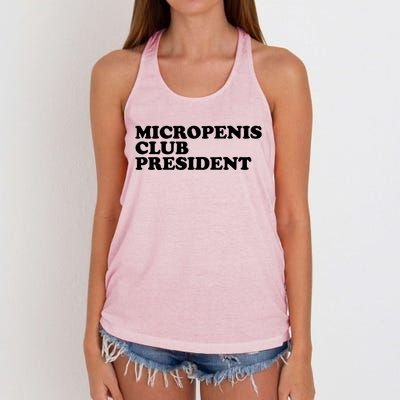 Micropenis Club President Funny Meme Sarcastic Stupid Cringe Women's Knotted Racerback Tank