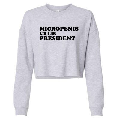 Micropenis Club President Funny Meme Sarcastic Stupid Cringe Cropped Pullover Crew