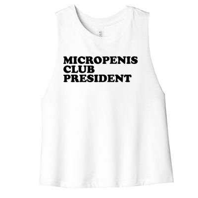 Micropenis Club President Funny Meme Sarcastic Stupid Cringe Women's Racerback Cropped Tank