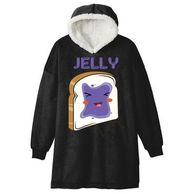 Matching Couple Peanut Butter And Jelly Gift Hooded Wearable Blanket