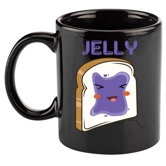 Matching Couple Peanut Butter And Jelly Gift 11oz C Handle Ceramic Mug
