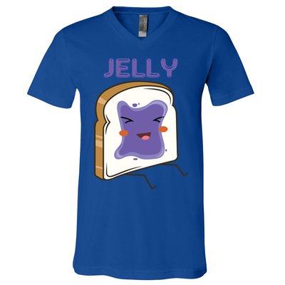 Matching Couple Peanut Butter And Jelly Gift V-Neck T-Shirt
