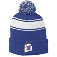 Matching Couple Peanut Butter And Jelly Gift Stripe Pom Pom Beanie