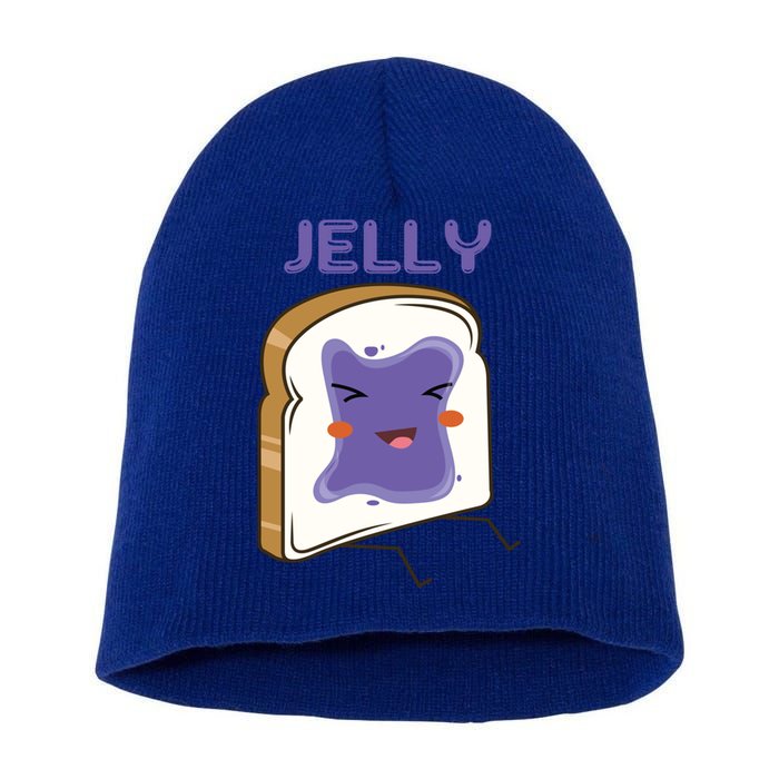 Matching Couple Peanut Butter And Jelly Gift Short Acrylic Beanie