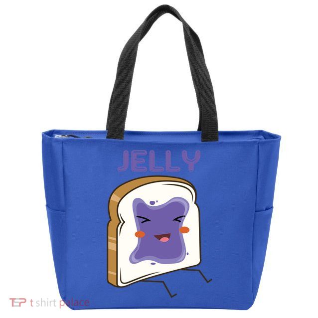 Matching Couple Peanut Butter And Jelly Gift Zip Tote Bag