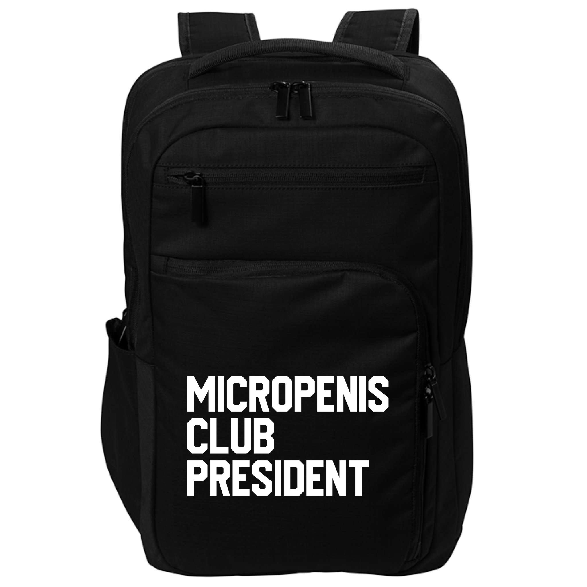 Micropenis Club President Funny Meme Sarcastic Stupid Cringe Impact Tech Backpack