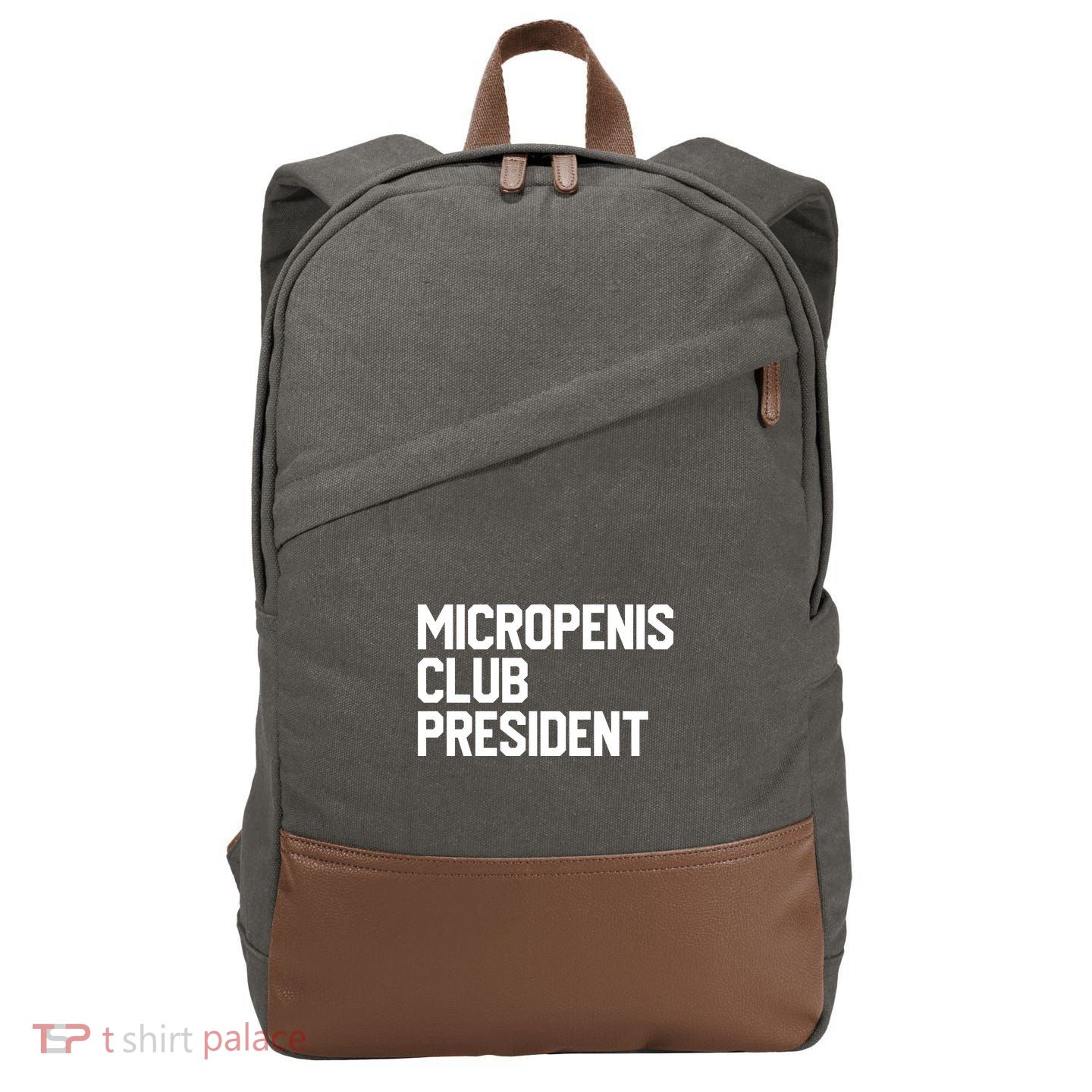 Micropenis Club President Funny Meme Sarcastic Stupid Cringe Cotton Canvas Backpack