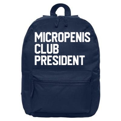 Micropenis Club President Funny Meme Sarcastic Stupid Cringe 16 in Basic Backpack