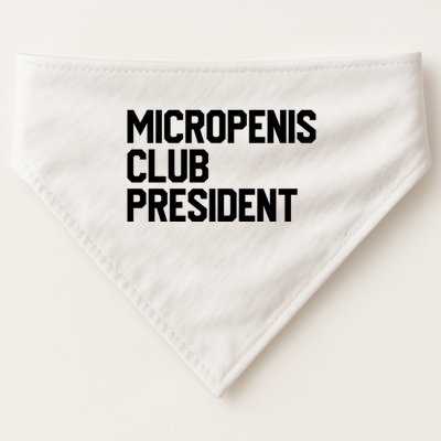 Micropenis Club President Funny Meme Sarcastic Stupid Cringe USA-Made Doggie Bandana