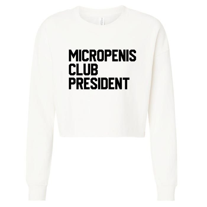 Micropenis Club President Funny Meme Sarcastic Stupid Cringe Cropped Pullover Crew