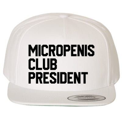 Micropenis Club President Funny Meme Sarcastic Stupid Cringe Wool Snapback Cap
