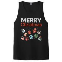 Merry Christmas Paw Prints For Dog Lovers Design Tank Top PosiCharge Competitor Tank