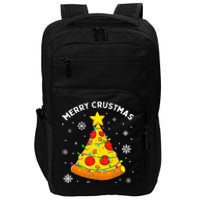 Merry Crustmas Pizza Christmas Tree Light Xmas Impact Tech Backpack