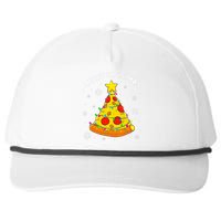 Merry Crustmas Pizza Christmas Tree Light Xmas Snapback Five-Panel Rope Hat