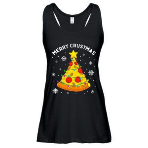 Merry Crustmas Pizza Christmas Tree Light Xmas Ladies Essential Flowy Tank