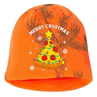 Merry Crustmas Pizza Christmas Tree Light Xmas Kati - Camo Knit Beanie