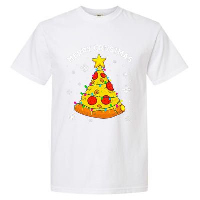 Merry Crustmas Pizza Christmas Tree Light Xmas Garment-Dyed Heavyweight T-Shirt