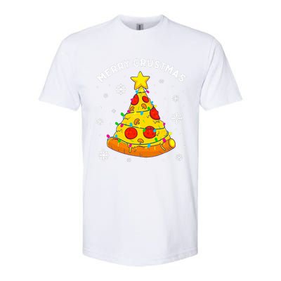 Merry Crustmas Pizza Christmas Tree Light Xmas Softstyle® CVC T-Shirt