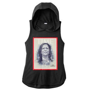 Magazine Cover President Kamala Harris Time Cover Campaign Supporters 2024 Ladies PosiCharge Tri-Blend Wicking Draft Hoodie Tank