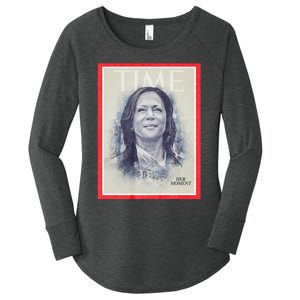 Magazine Cover President Kamala Harris Time Cover Campaign Supporters 2024 Women's Perfect Tri Tunic Long Sleeve Shirt