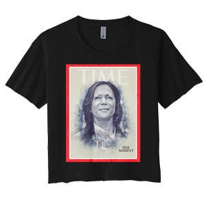 Magazine Cover President Kamala Harris Time Cover Campaign Supporters 2024 Women's Crop Top Tee