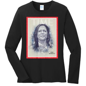 Magazine Cover President Kamala Harris Time Cover Campaign Supporters 2024 Ladies Long Sleeve Shirt