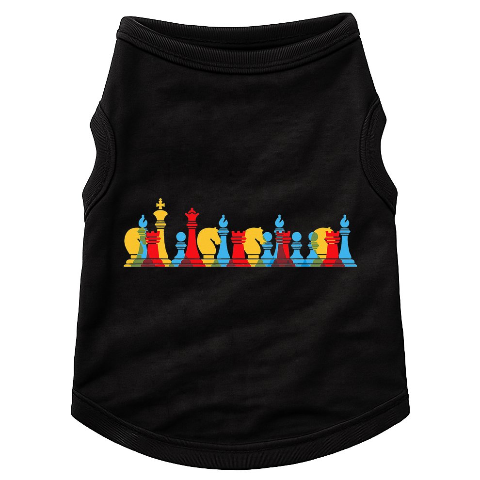 Multicolored Chess Pieces Thinking Smart Gift Doggie Tank