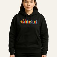 Multicolored Chess Pieces Thinking Smart Gift Hoodie