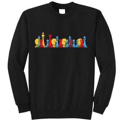 Multicolored Chess Pieces Thinking Smart Gift Sweatshirt