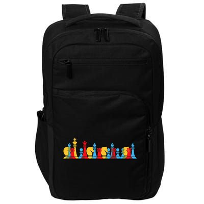 Multicolored Chess Pieces Thinking Smart Gift Impact Tech Backpack
