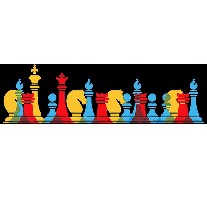 Multicolored Chess Pieces Thinking Smart Gift Bumper Sticker