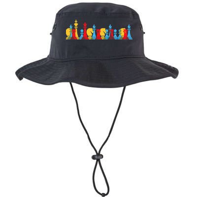 Multicolored Chess Pieces Thinking Smart Gift Bucket Hat