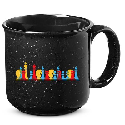 Multicolored Chess Pieces Thinking Smart Gift 15oz Campfire Ceramic Mug