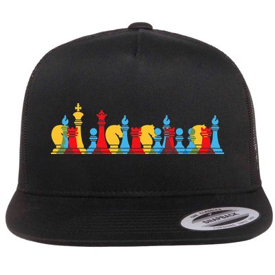 Multicolored Chess Pieces Thinking Smart Gift Flatbill Hat