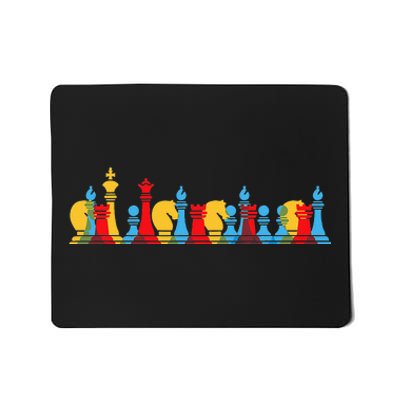 Multicolored Chess Pieces Thinking Smart Gift Mousepad