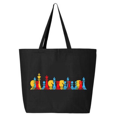 Multicolored Chess Pieces Thinking Smart Gift 25L Jumbo Tote