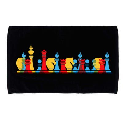 Multicolored Chess Pieces Thinking Smart Gift Microfiber Hand Towel