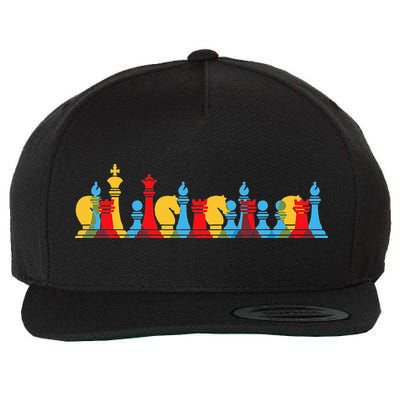 Multicolored Chess Pieces Thinking Smart Gift Wool Snapback Cap