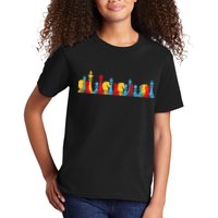 Multicolored Chess Pieces Thinking Smart Gift Kids T-Shirt
