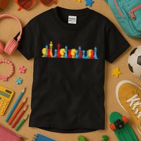 Multicolored Chess Pieces Thinking Smart Gift Kids T-Shirt