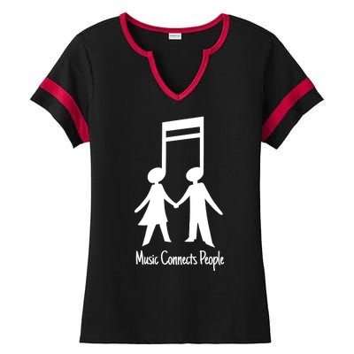 Music Connect People Cute Gift Ladies Halftime Notch Neck Tee