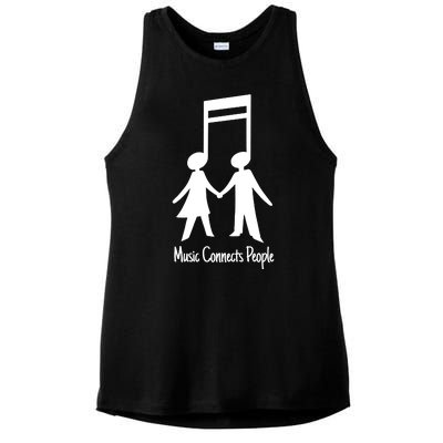 Music Connect People Cute Gift Ladies PosiCharge Tri-Blend Wicking Tank