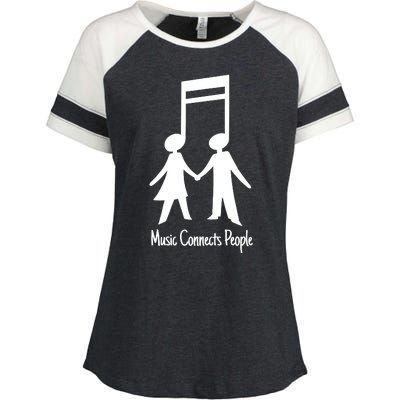 Music Connect People Cute Gift Enza Ladies Jersey Colorblock Tee