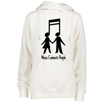 Music Connect People Cute Gift Womens Funnel Neck Pullover Hood