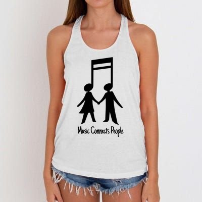 Music Connect People Cute Gift Women's Knotted Racerback Tank