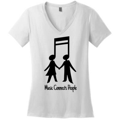 Music Connect People Cute Gift Women's V-Neck T-Shirt