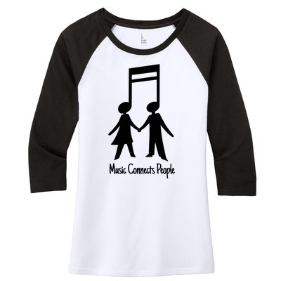 Music Connect People Cute Gift Women's Tri-Blend 3/4-Sleeve Raglan Shirt