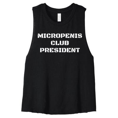 Micropenis Club President Funny Saying Sarcastic Women's Racerback Cropped Tank